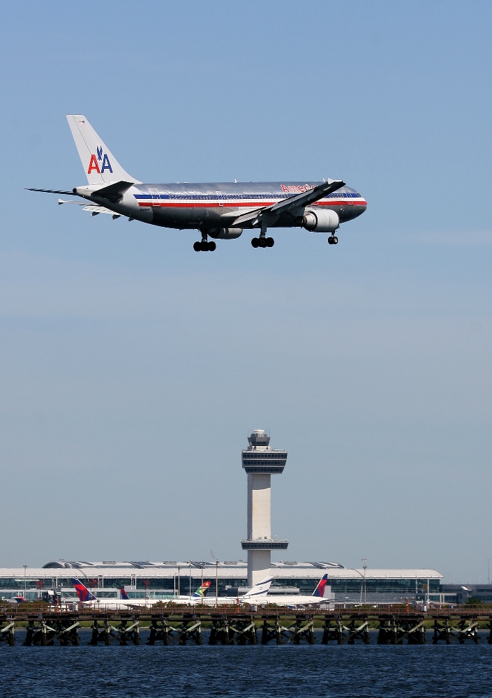 A300 over JFK Tower