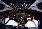 MD-80 cockpit at night