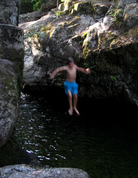 Josh jumping into Emerlad pool
