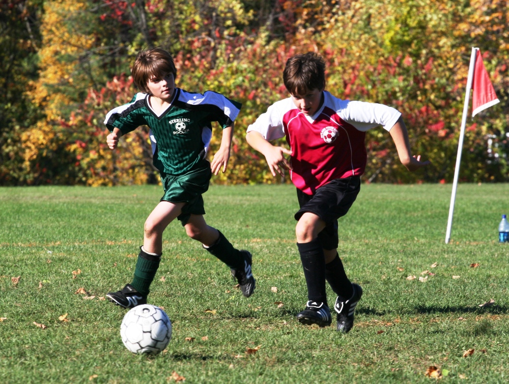 Racing for ball