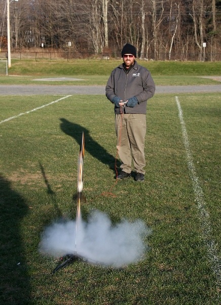 Jay launches the helicopter