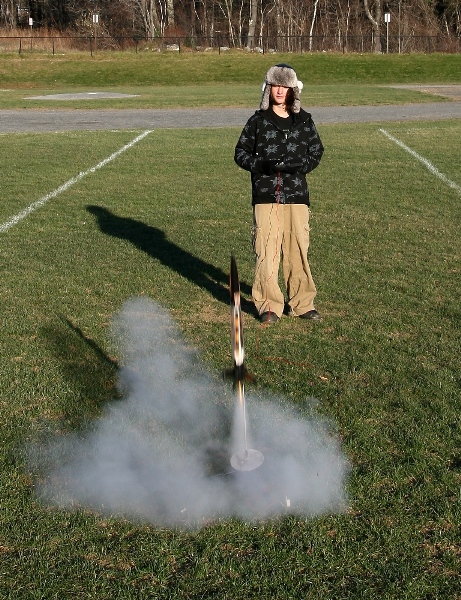 Josh launches the helicopter