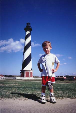 Jay in front of Cape Hatteras light house
