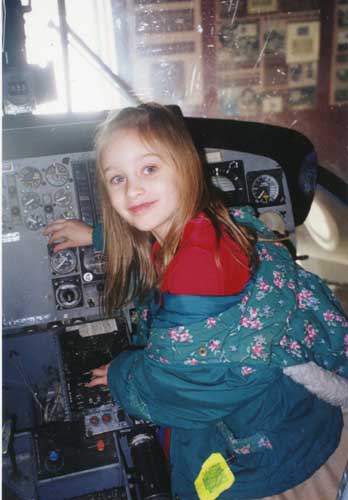 Amanda in helicopter