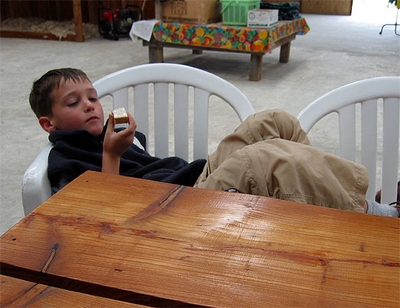 Josh eating cookie