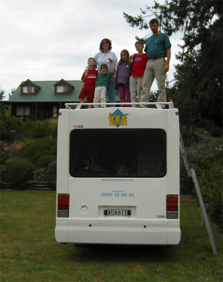 Us on the campervan at Ted's house