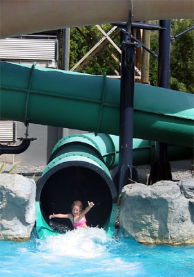 Amanda exiting tube