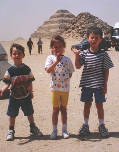Kids in front of Step Pyramid