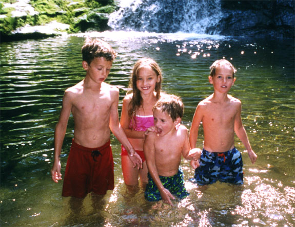 Da Tribe cools off in a Vermont pool