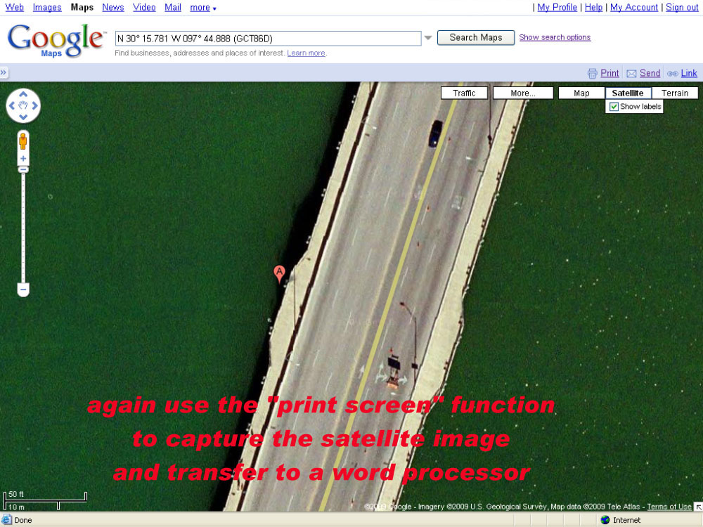 Center the cache and capture the screen