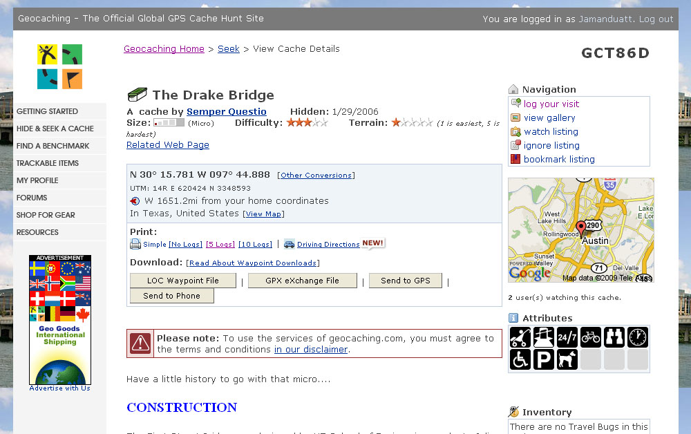 Cache page
