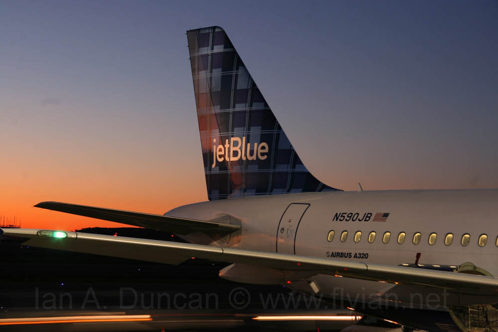 N590JB tail at sunrise