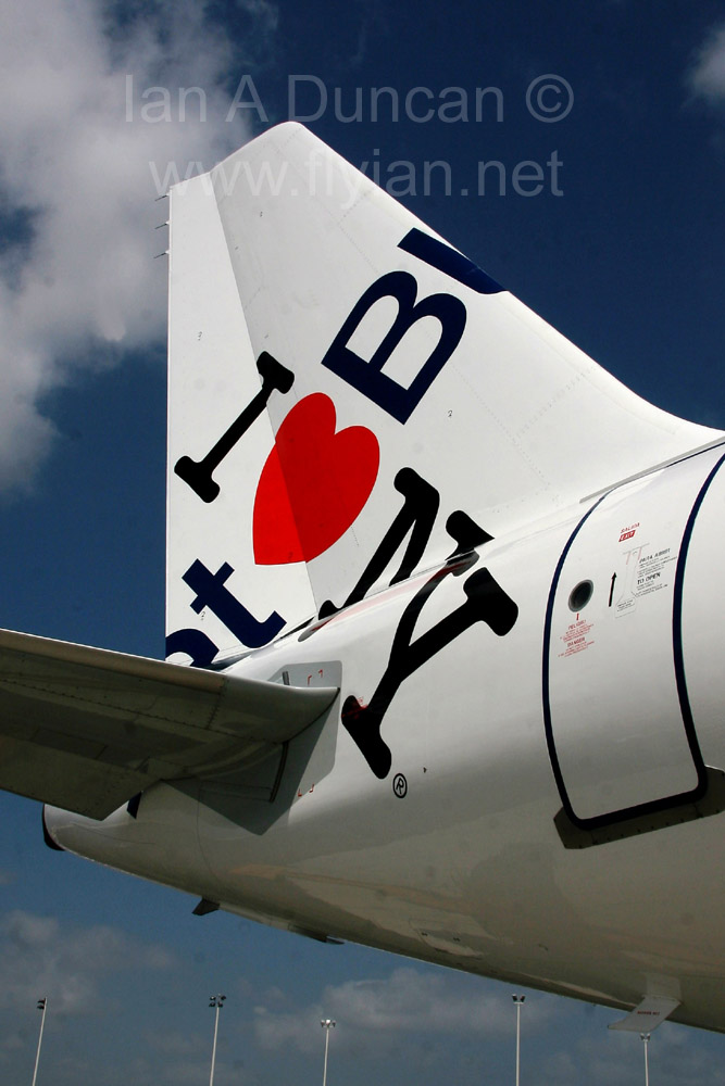 JetBlue A320 Heart New York tail