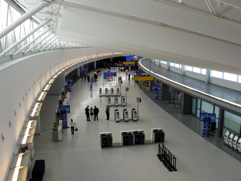 Check in hall from walkway