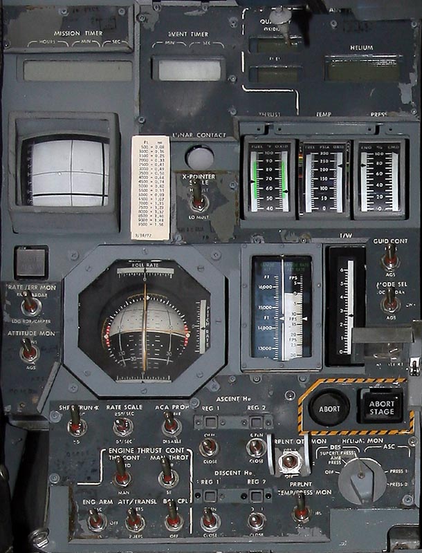Apollo Lunar Module cockpit main panel detail